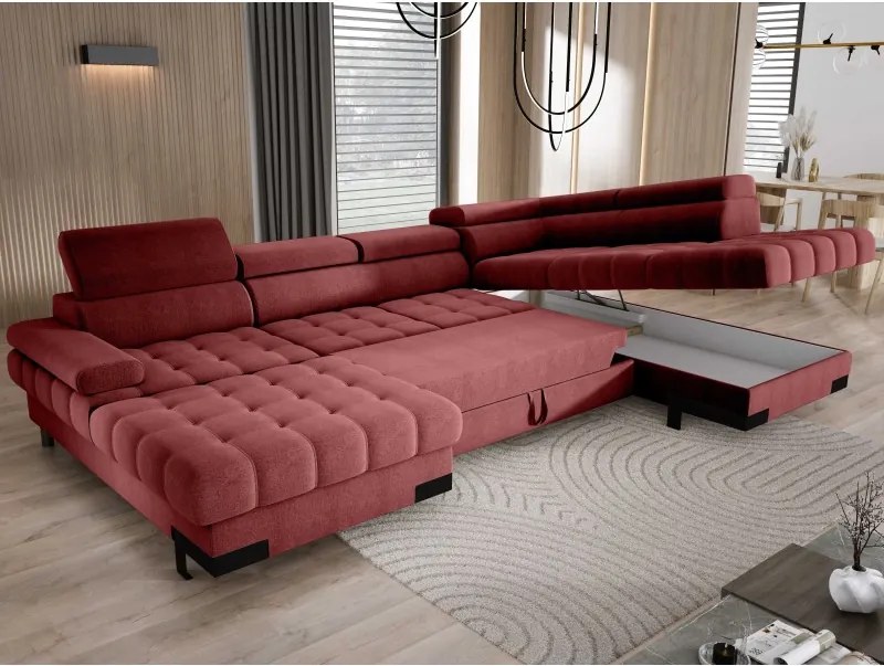 Narożnik SELVA XL Prawostronny z funkcją spania i pojemnikiem AUSTIN 08 WERSAL