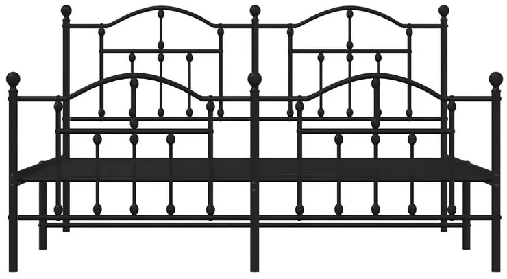Czarne metalowe łóżko małżeńskie 180x200cm - Azos