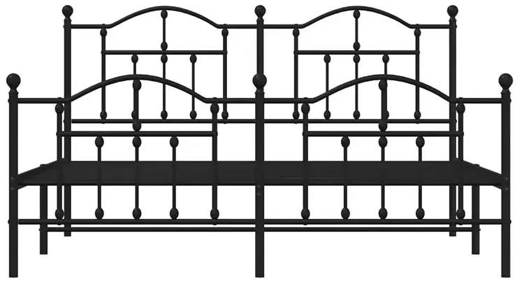 Czarne metalowe łóżko małżeńskie 180x200cm L2-B61