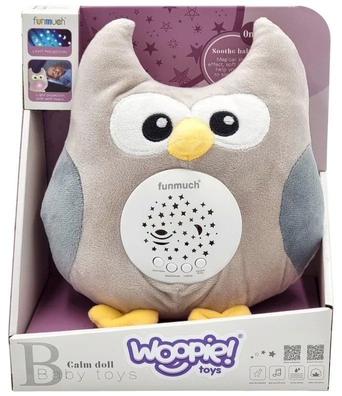 Woopie baby przytulanka usypiacz projektor 2w1 sówka - 10 kołysanek