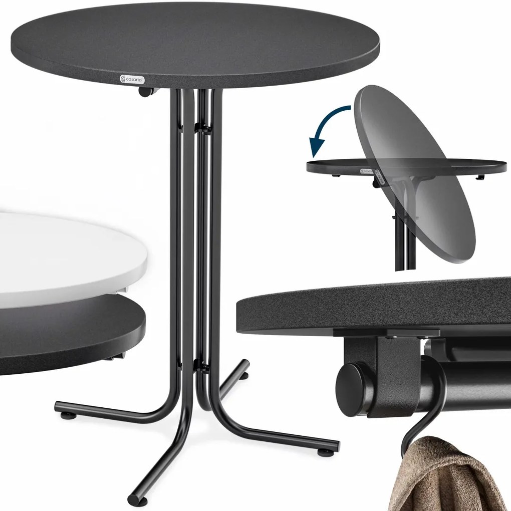 Stół barowy składany RAUL 110x80cm, szary Casaria