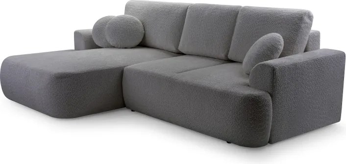 Narożnik VELO wolnostojący układ L strona Lewa z funkcją spania w tkaninie Coral 80