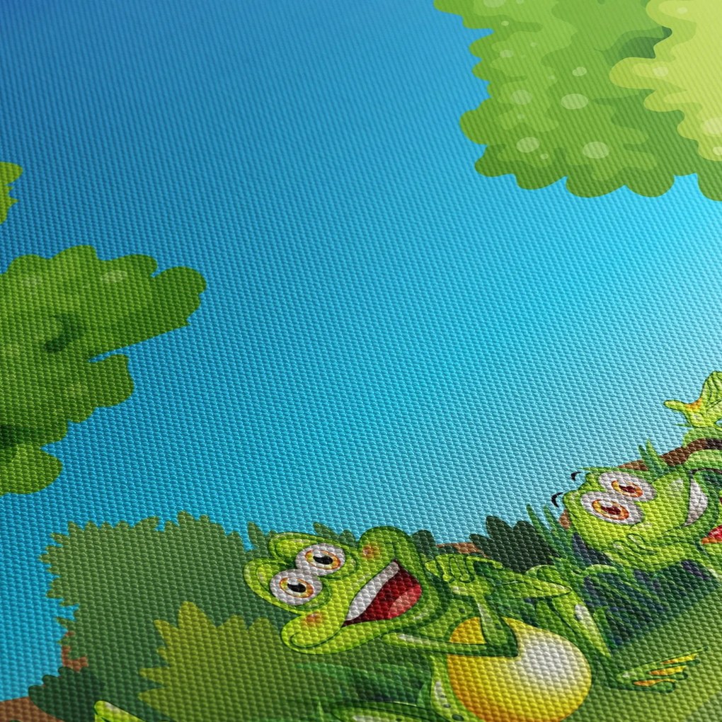 Obraz - Wesołe żaby (170x50 cm)