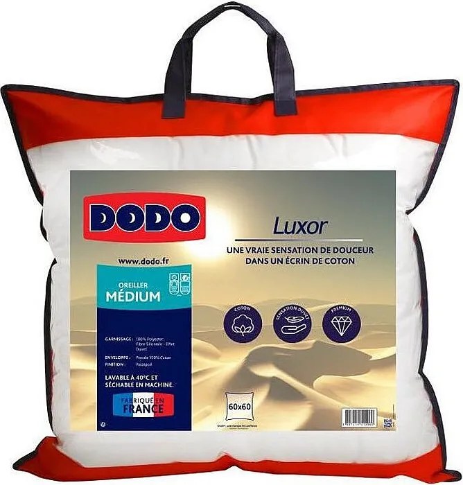 Poduszka LUXOR 60x60 cm Efekt Puchu Jednolity DODO - Bawełna Perkalowa - Średni Komfort - Tekstylia Oeko-Tex