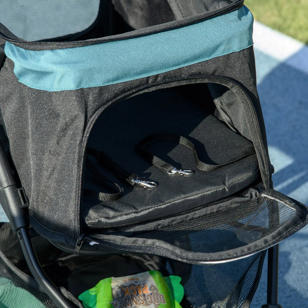 Outsunny Wózek dla Psa i Kota 2w1 Składany Ciemnozielony | Aosom PL