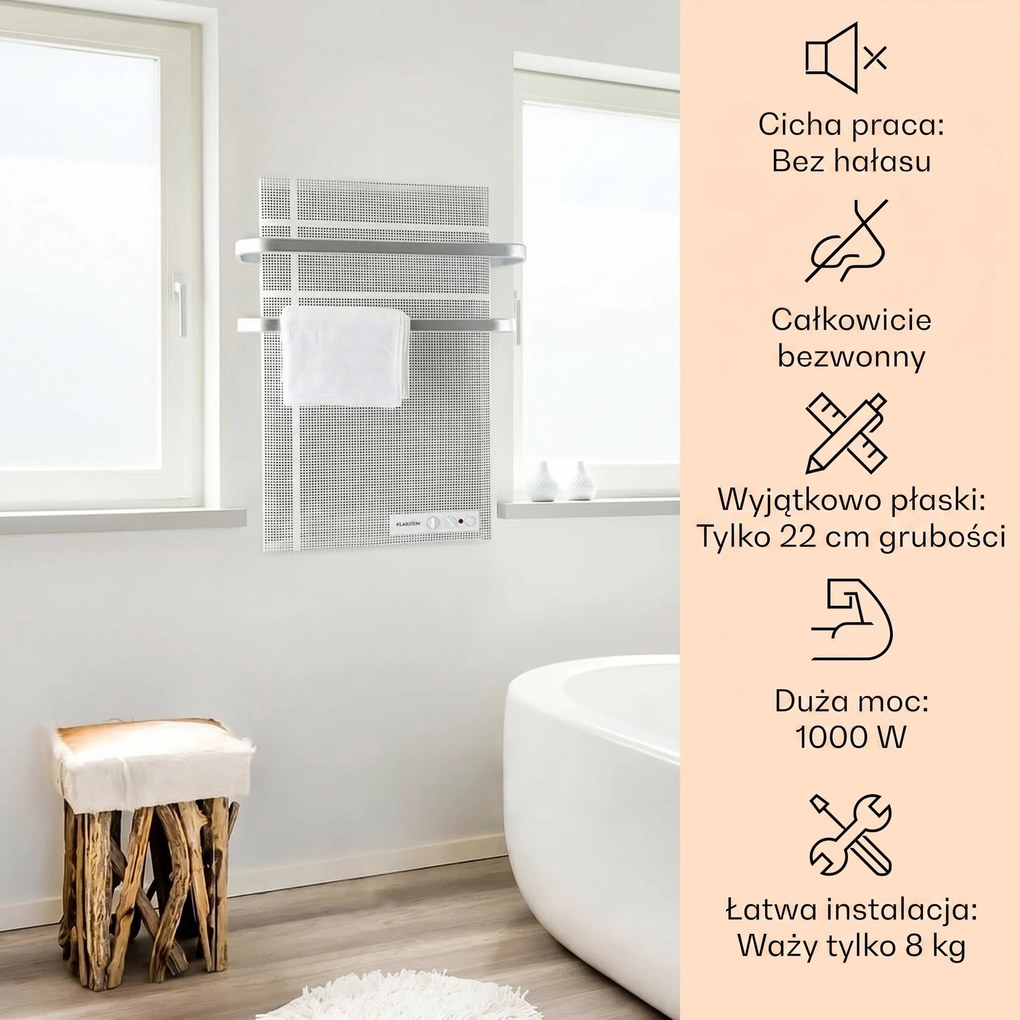 Klarstein Hotrod 1000W 80x60cm Panel na podczerwień Srebrny