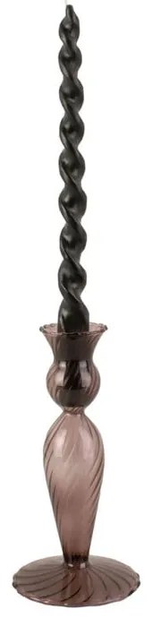 Brązowy szklany świecznik PT LIVING Swirl, wys. 17 cm