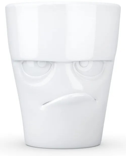 Biały wkurzony porcelanowy kubek z uchem 58products