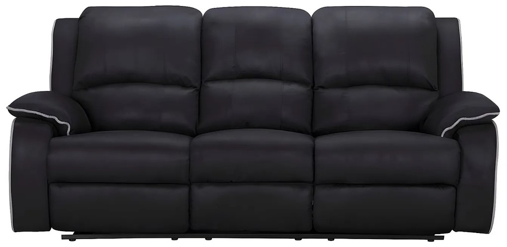 Kanapa 3-osobowa z funkcją relax z mikrofibry HERNANI - Czarny