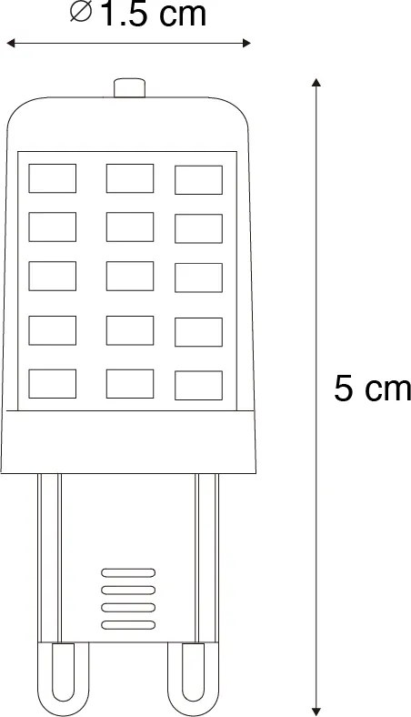 Zestaw 2 żarówek LED G9 z możliwością ściemniania, opalowe, 3W, 250lm, 2200K