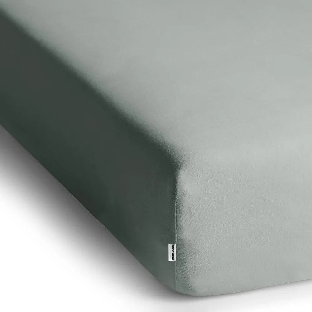 Jasnoszare dżersejowe prześcieradło z gumką 90x200 cm Amber – Restilo