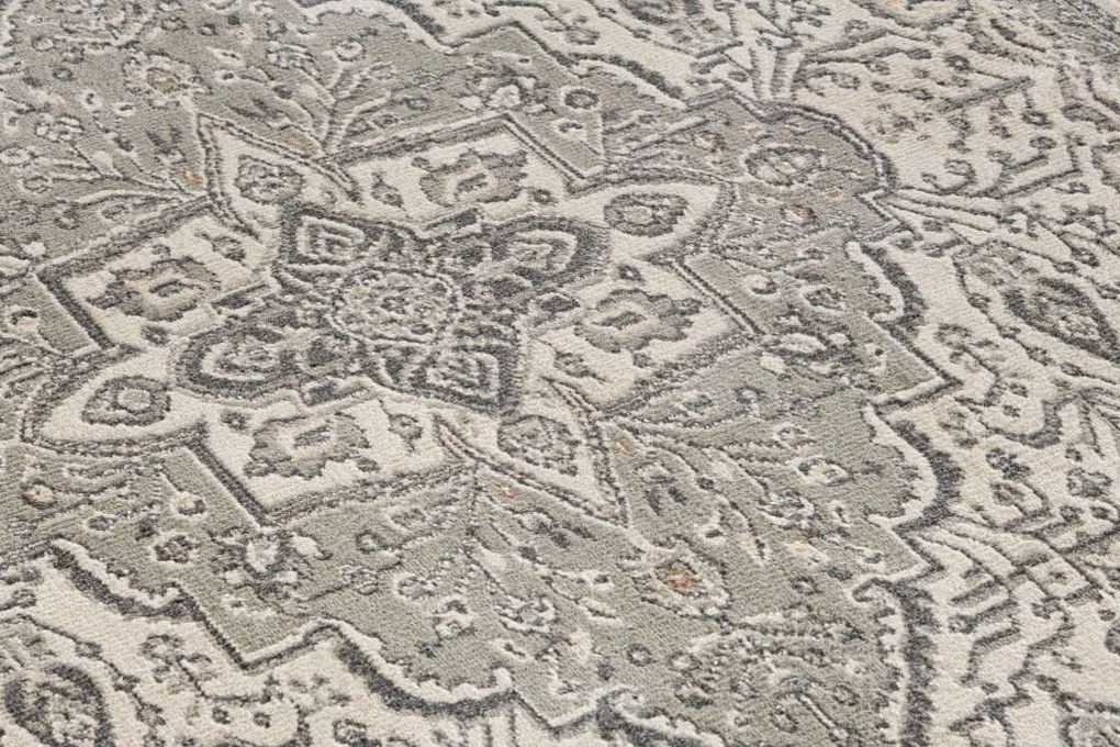Dywan Terrain designerski Orientalny Ornament Kremowo-Szary z krótkim włosiem 120 cm x 170 cm Certyfikat Oeko-Tex