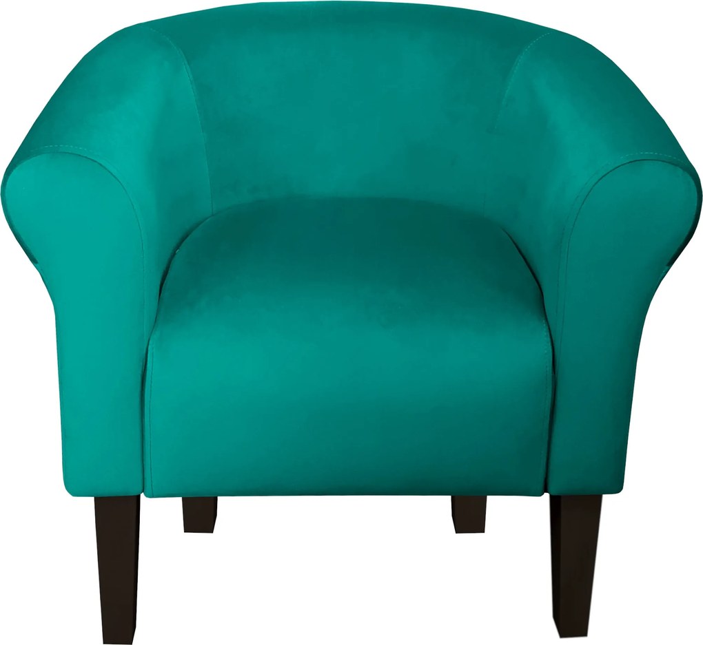 Fotel Milo tkanina Welur wygodny fotel tapicerowany do salonu i sypialni : Kolor nogi - Venge, Kolor tkaniny - VELVET - MG20, Wysokość nogi - 20 cm