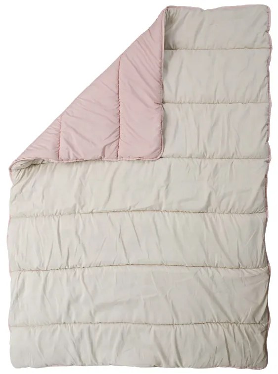 Całoroczna pikowana kołdra 140x200 cm z włókna pustego, różowa