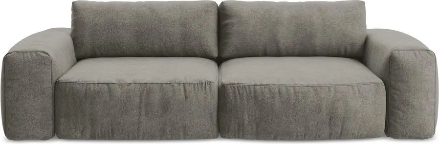 Szara rozkładana sofa z tkaniny szenilowej 275 cm Kuki – Makamii