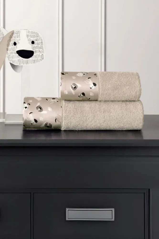 Podarunkowy zestaw ręczników dla dzieci BEAGLE, 2 szt Biały