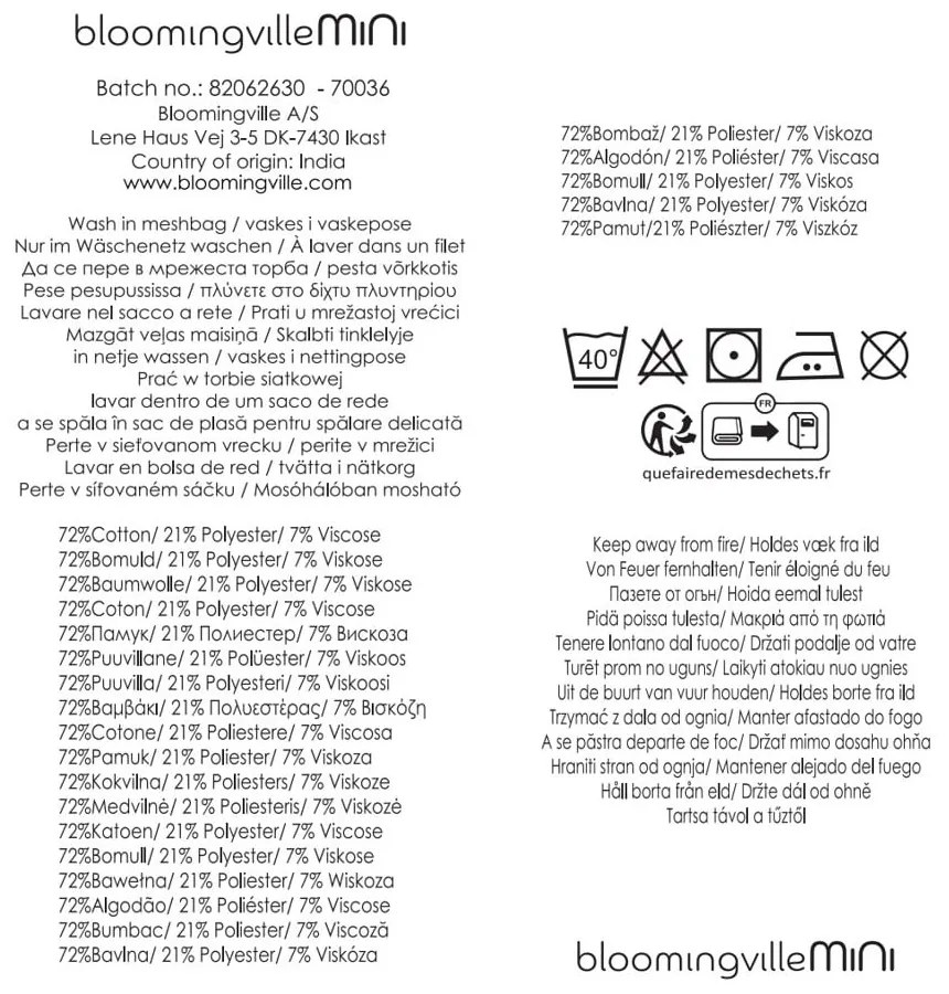 Koc dziecięcy z bawełny z recyklingu 130x160 cm Cherry – Bloomingville Mini