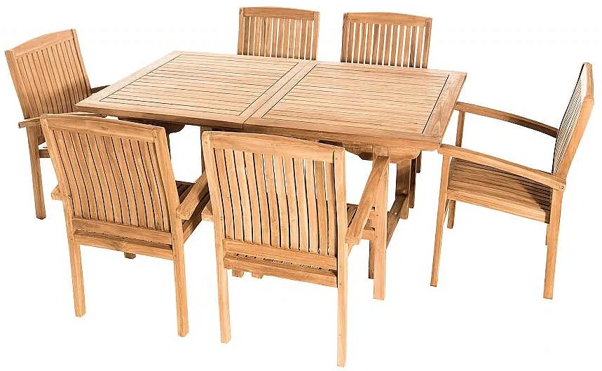 Zestaw teak ogrodowy TWIN 1 + 6