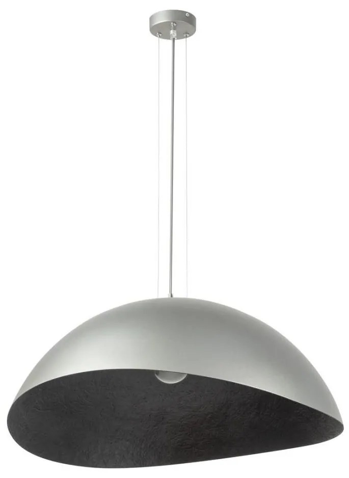 Lampa wisząca SOLARIS 1xE27/60W/230V srebrno-czarna na linku