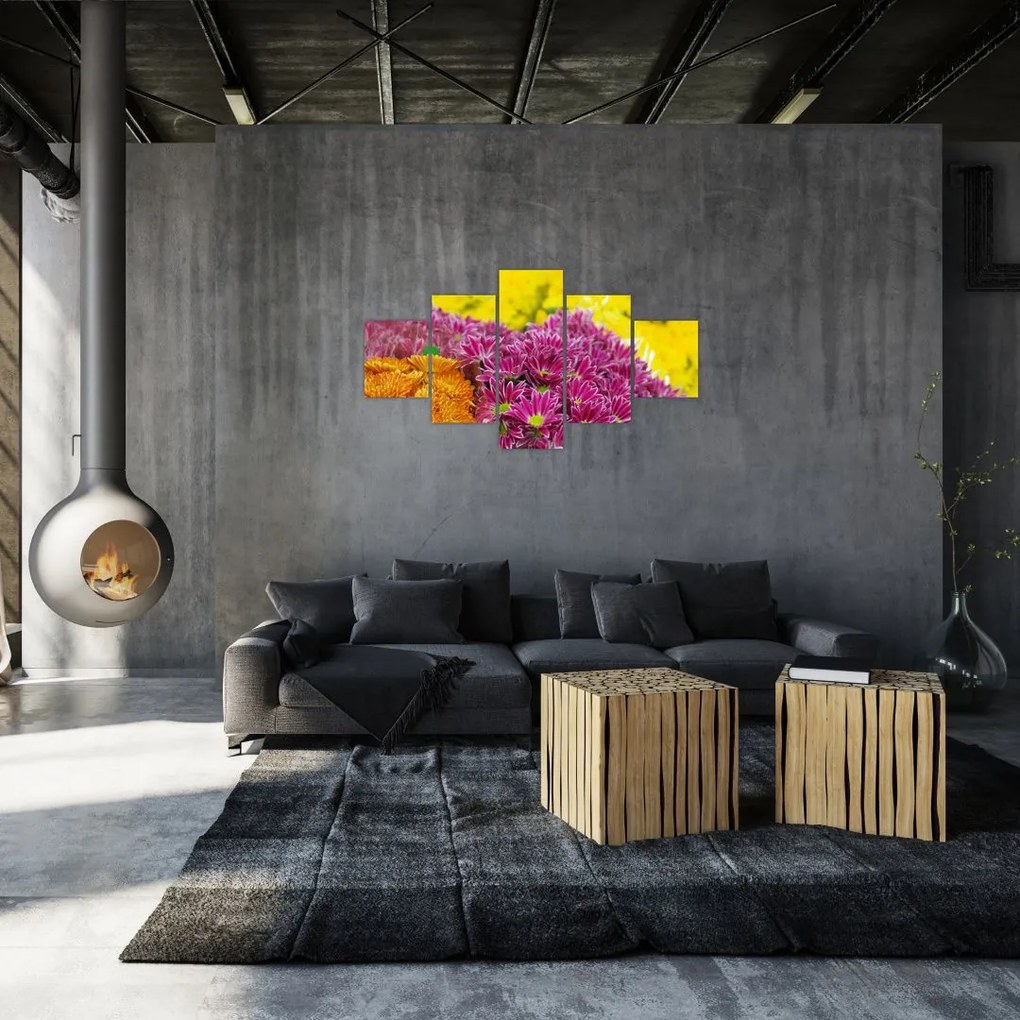 Obraz różowego kwiatu (125x70 cm)