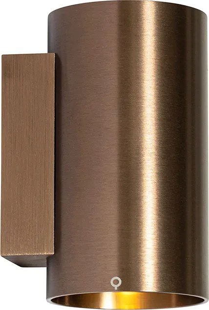 Inteligentny kinkiet Ciemny Brąz Okrągły 2-punktowy z 2 Wifi GU10 50mm - Sandy