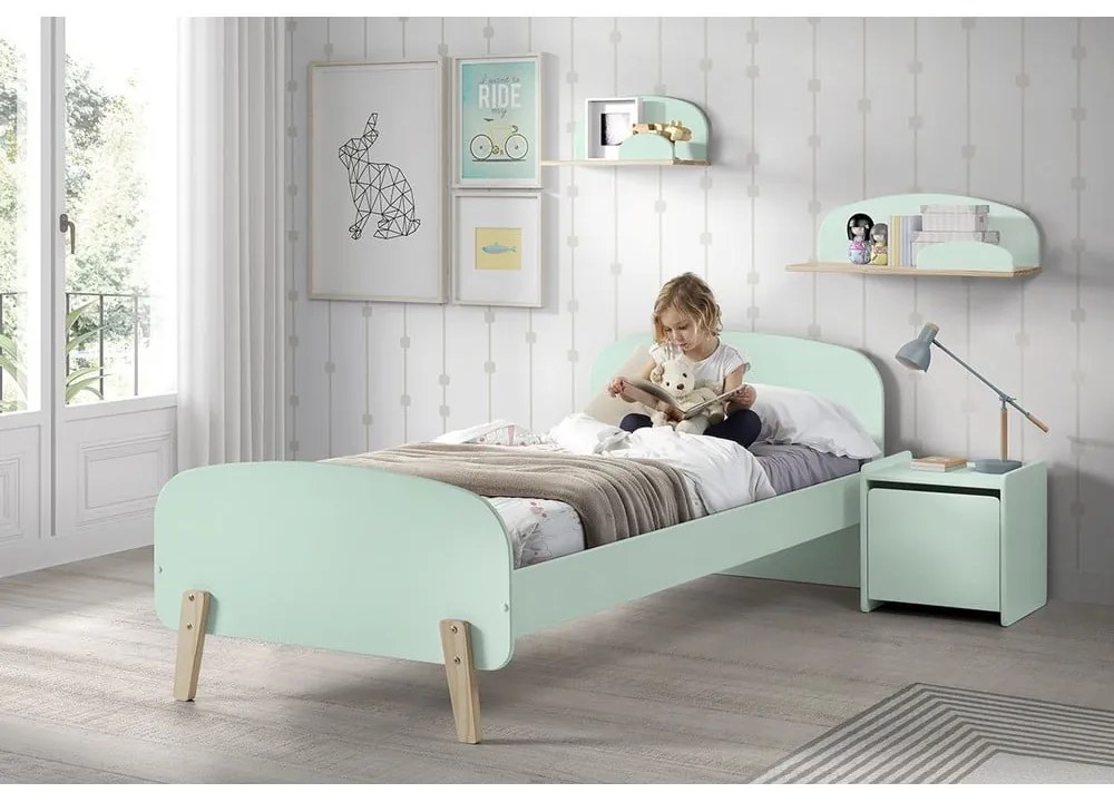 Miętowa szafka nocna Vipack Kiddy