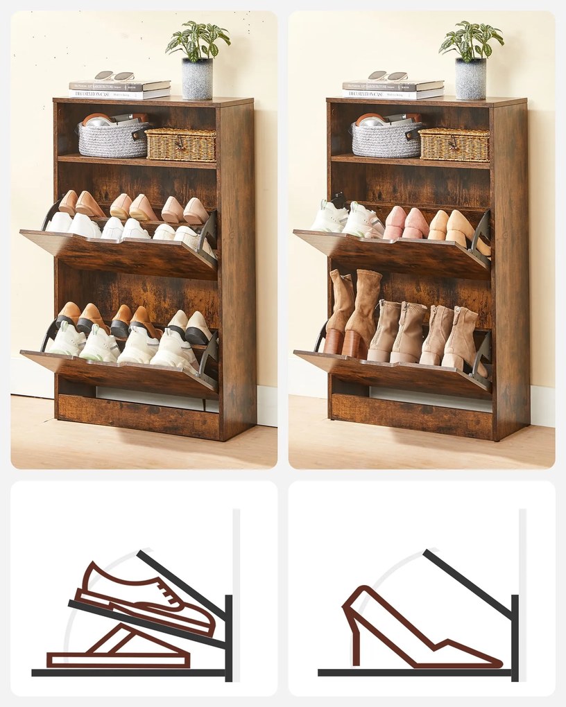 Szafka na buty z 2 uchylnymi półkami Salto 040
