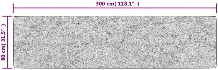 Szary stylowy dywan z greckim wzorem 80x300 cm N6-G11