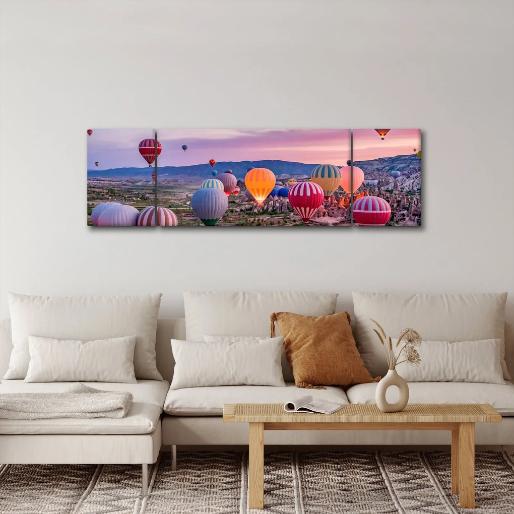 Obraz - Balony na ogrzane powietrze (170x50 cm)