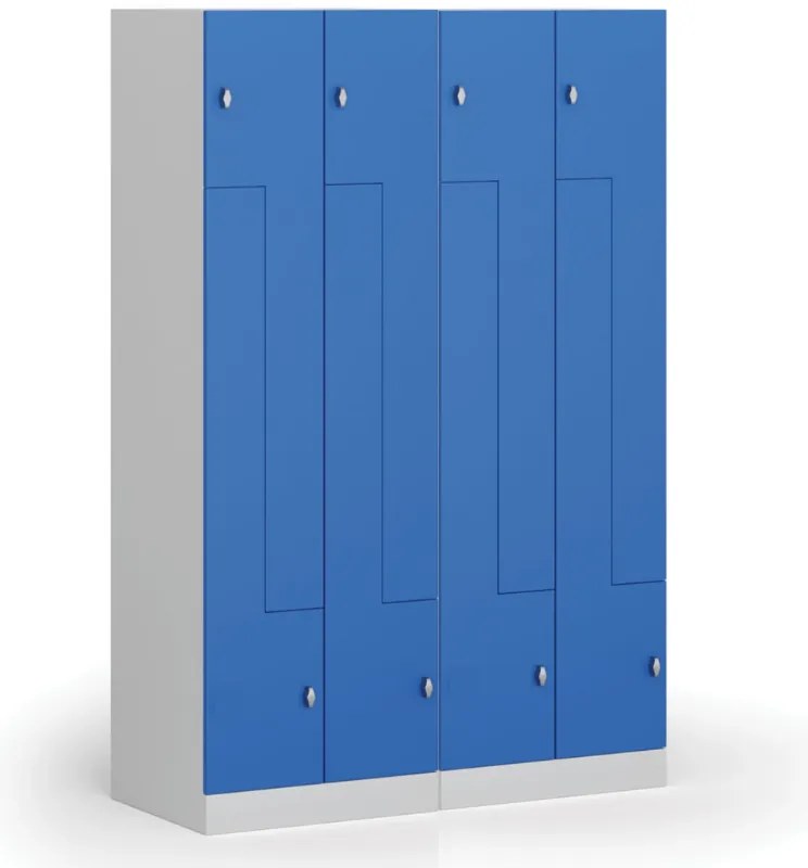 Szafka ubraniowa Z, 4-drzwiowa, 1850 x 600 x 500 mm, demontaż, zamek obrotowy, drzwi beżowe