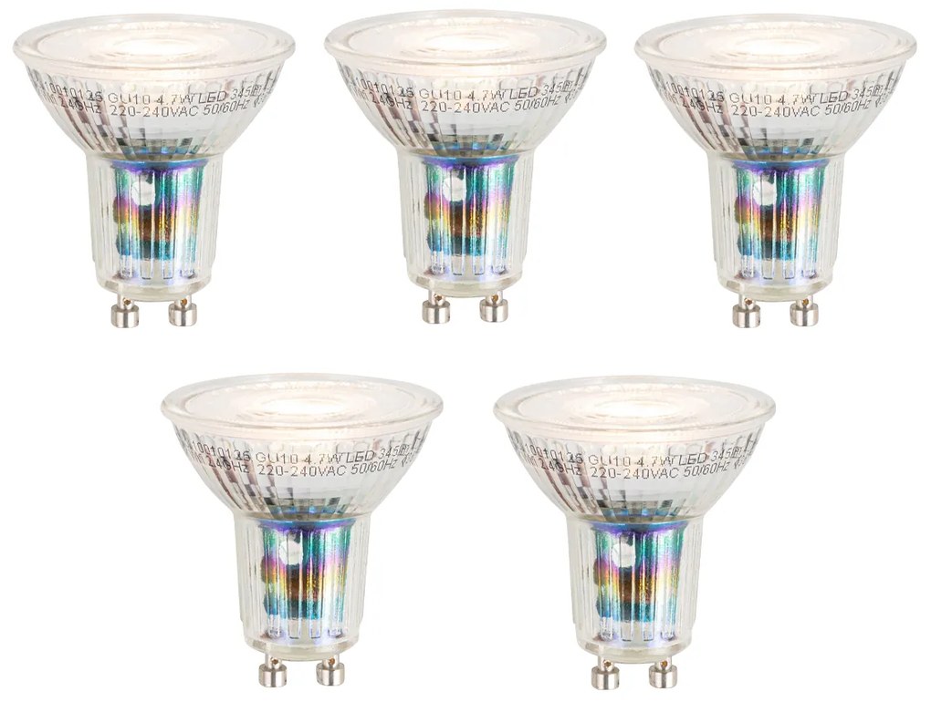 Zestaw 5 inteligentnych żarówek LED GU10 50 mm z możliwością ściemniania 4,7 W 345 lm 2700-6500 K