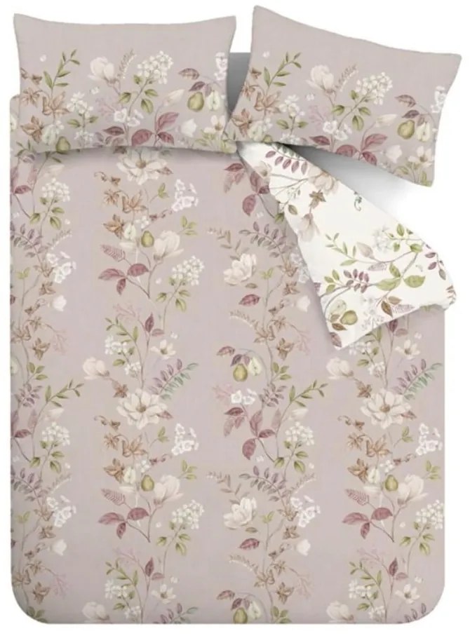 Różowa bawełniana pościel dwuosobowa 230x220 cm Francesca Floral – Bianca