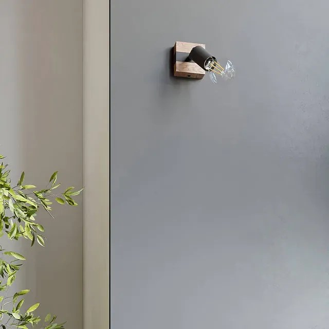 Czarny loftowy kinkiet z odsłoniętą żarówką - A392 F2-D48