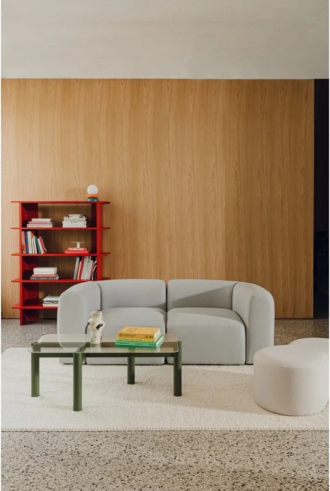 Zielony stolik ze szklanym blatem 55x105 cm Kob – noo.ma