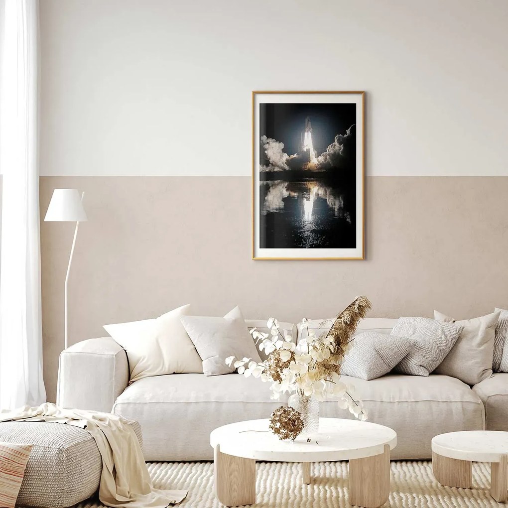 Plakat Udany start 21x30 cm z ramą złotą z marginesem ARTGEIST B