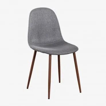 Krzesło Do Jadalni Glamm Ciemne Drewno & Pościel Light Grey - Sklum