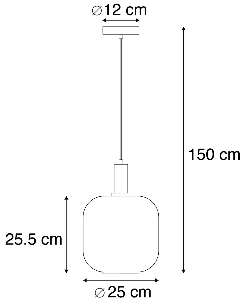 Designerska lampa wisząca czarna i złota z przydymionym szkłem - ZuzannaDesignerski Oswietlenie wewnetrzne