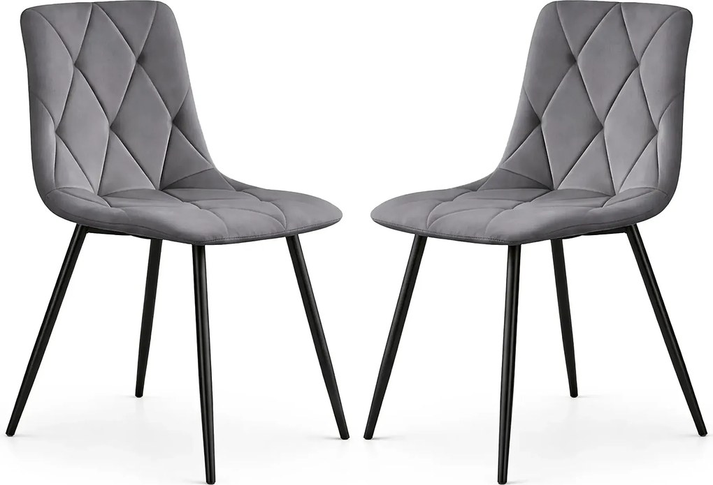 Zestaw 2 grafitowych krzeseł tapicerowanych K6-W09