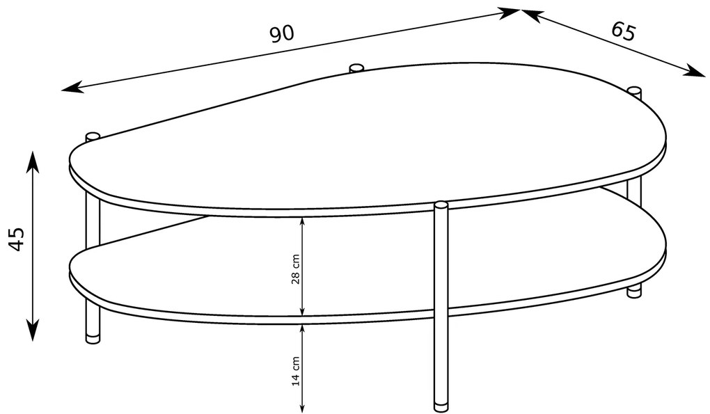 Elegancki stolik kawowy kaszmir P6-H90