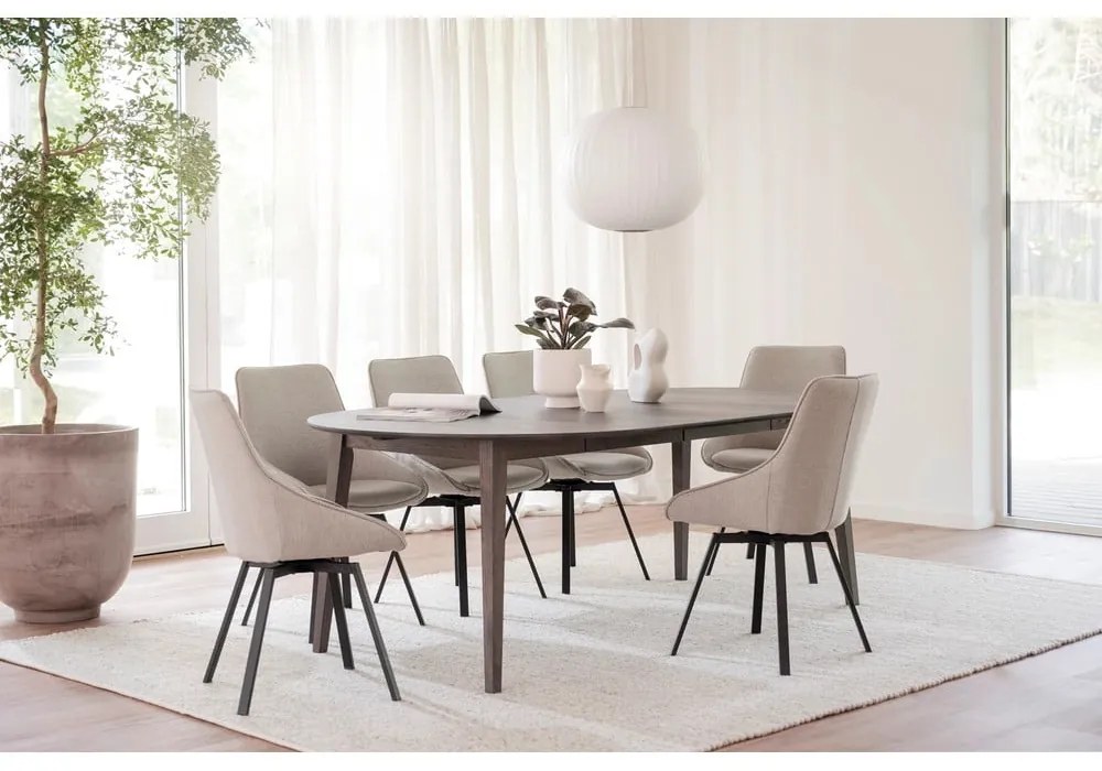 Okrągły rozkładany stół z litego drewna dębowego ø 120 cm Filippa – Rowico