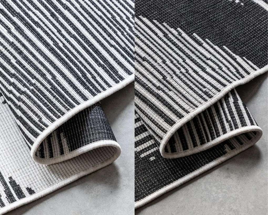 Dywan zewnętrzny dwustronny Gemini czarno-kremowy 200 cm x 290 cm