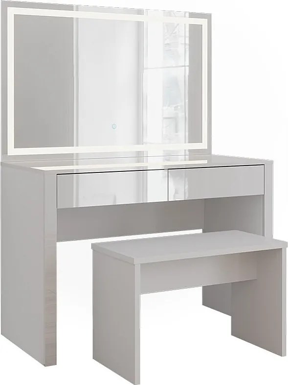 Toaletka biały wysoki połysk/biały 110x50x75.5 annabelle