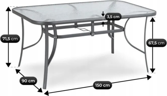 Zestaw Mebli Ogrodowych LIBERTY Szary 6 Krzeseł Stół Tarasowy Nowoczesny