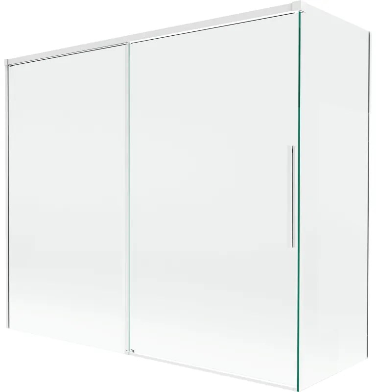 Mexen Rox parawan nawannowy 2-skrzydłowy rozsuwany 180 + 90 x 150 cm, transparent, biały - 8C9-180-090-20-00