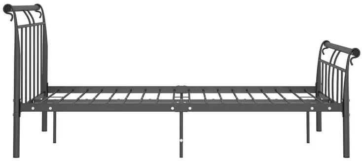 Czarne metalowe łóżko z zagłówkiem 120x200 cm - Ventano