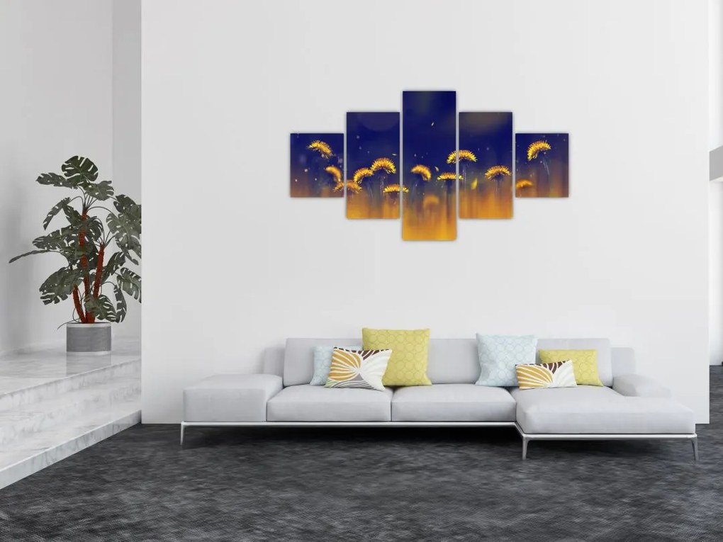 Obraz - Dmuchawce (125x70 cm)