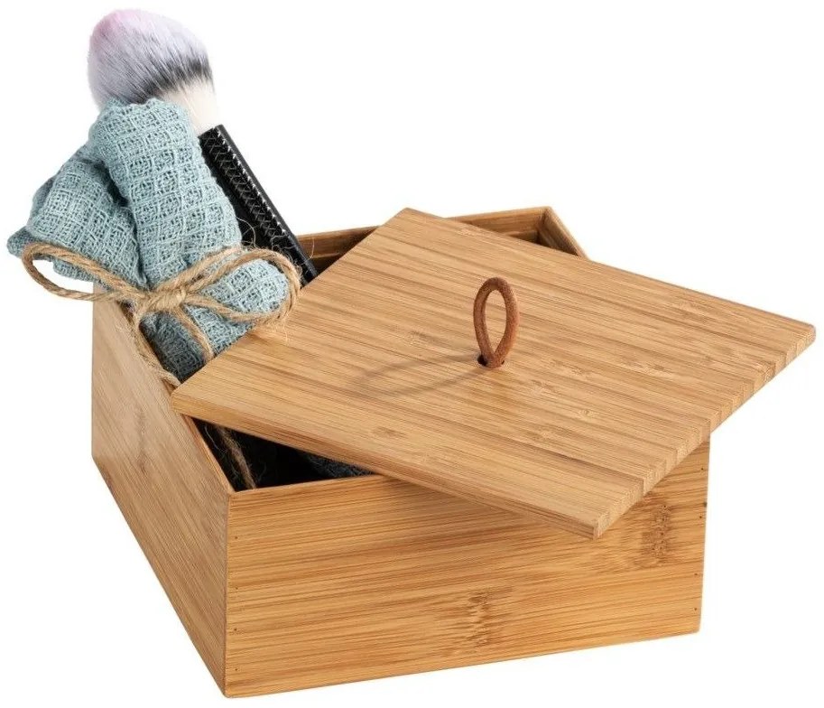 Organizer łazienkowy TERRA, bambus, 15 x 15 cm, WENKO