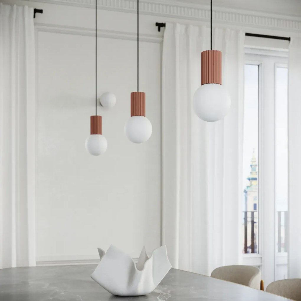 Lampa wisząca HALO 3P mocca ryflowana SOLLUX LIGHTING