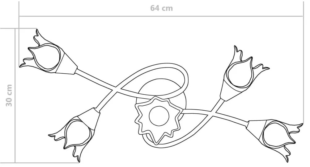 Lampa sufitowa z kloszami w formie kwiatów - 4X EX214 W2-S07