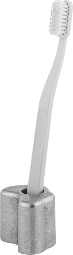 Metalowy uchwyt na szczoteczki do zębów w kolorze srebra Mis – noo.ma